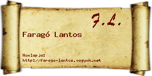 Faragó Lantos névjegykártya